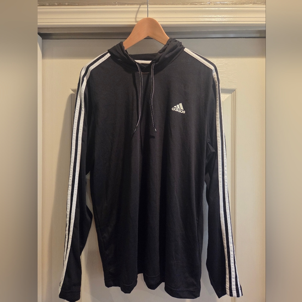 Adidas Men's Black Hoodie Shirt